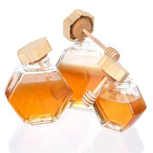 Baru heksagonal unik Promosi berbagai ukuran Airtight kaca penyimpanan Jar kaca madu Jar 100ml 180ml 280ml 380ml 500ml - Product Image 1