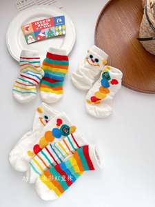 Coloré mignon enfants en gros été mince bébé chaussettes respirant maille chaussettes mignon chenille coloré chaussettes courtes - Product Image 2