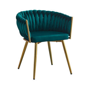 Sillas de comedor tejidas para restaurante modernas muebles para el hogar al por mayor de Metal de terciopelo nórdico de alta calidad para interiores - Product Image 6