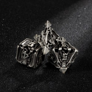 Ensemble de dés polyédriques en métal creux en forme de crâne 3D, 7 pièces, avec pointes, pour jeux de rôle Dungeons & Dragons, Pathfinder, jeux de table - Product Image 6