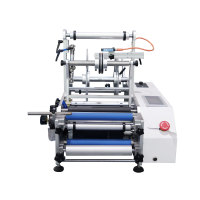 Machine d'étiquetage semi-automatique double face pour bouteilles, face avant/arrière, facile à utiliser, certifiée CE, portable