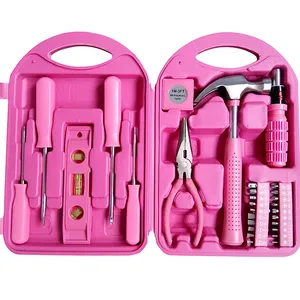 مجموعة أدوات صغيرة رخيصة طقم أدوات باللون الوردي KL-17158