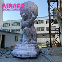 Ballon Mascotte Géant Gonflable Titan Atlas Personnalisé avec Support d'Usine, Ballon Gonflable Homme Portant la Lune