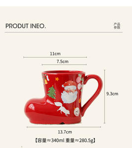 Carino cartone animato creativo <span class=keywords><strong>scarpe</strong></span> di natale tazze di ceramica per 2025 regali di natale - Product Image 2