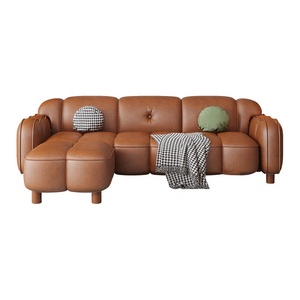 Prezzo all'ingrosso tappezzeria soggiorno <span class=keywords><strong>mobili</strong></span> personalizzati design moderno di lusso olio in pelle di cera tessuto modulare divano - Product Image 6