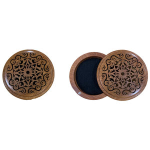 Bobina de incienso de gama alta, caja circular de madera limpia y clara para quemar incienso - Product Image 1