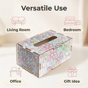 Kit Pittura Diamante 5D Fai da Te con Scatola Portafazzoletti, Motivo Gatto Carino, Set Completo di Strass per Decorazioni Casa, Ufficio e Stanza - Product Image 3