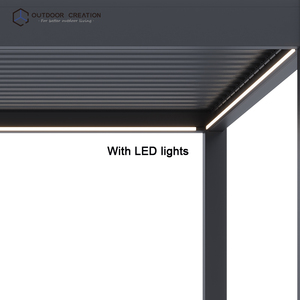 Pergola Bioclimatica Motorizzata Impermeabile con Luci LED, Ecologica, 3x3m, in Alluminio Verniciato a Polvere, con Lamelle Orientabili per Balcone e Giardino - Product Image 4