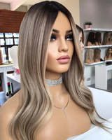 Extensions de cheveux MONO de haute qualité, couleur blonde avec racines, pour femmes souffrant de cheveux clairsemés, différentes tailles, clip-in, postiche, frange