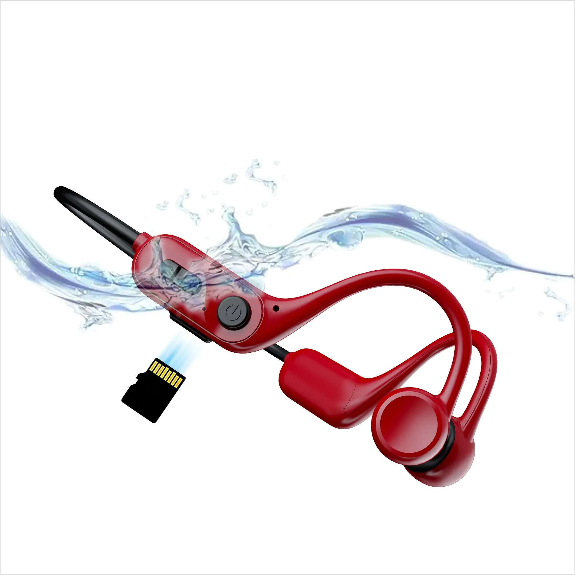 Bone Conduction Earphone Bluetooth Wireless IPX8 Waterproof MP3 Player Hifi Ear-hook Headphone Swimming Headset