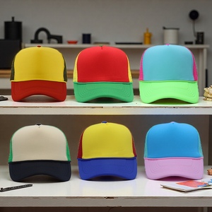 Tùy Chỉnh Lưới Màu Thêu In <span class=keywords><strong>Logo</strong></span> Chất Lượng Cao 5 Bảng Điều Chỉnh Lưới Snapback Mũ Trống Polyester Đồng Bằng Cổ Điển Trucker Mũ - Product Image 5