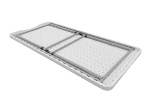 Mesa plegable Rectangular blanca de 4 pies para exteriores, sillas plegables de plástico para exteriores, mesa pequeña de plástico ajustable en altura - Product Image 5