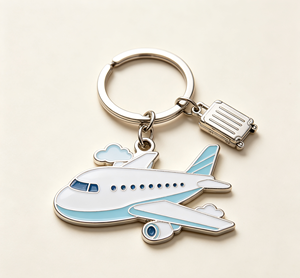 Custom Metal Airplane Keychain Enamel Lapel Pin <b>Bag</b> <b>Charm</b> for Travel Souvenir Promotion Gift - Product Image 4