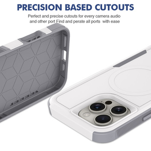 Cho <span class=keywords><strong>iPhone</strong></span> 16 Pro Max Armor Rugged Nhiệm Vụ Nặng Nề Chống Sốc Trường Hợp Từ Không Dây Sạc Xe Hơi Khung Chống Sốc Cover Quay Lại - Product Image 4