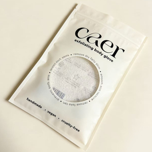 Custom Logo Printed Clear Window Resealable Plastic Stand Pouch For Bath Exfoliating Body Glove Skincare Product Packaging Bag - Product Image 1