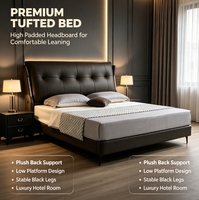 Ensemble de meubles de chambre à coucher modernes, cadre de lit rembourré, lit en cuir, taille King ou Queen, pour la maison ou l'hôtel