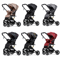 Poussette Bébé en Gros avec Siège Bidirectionnel (Assis ou Allongé), Suspension Indépendante, Pliage à un Bouton, pour Nourrissons et Tout-Petits