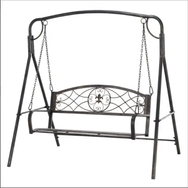 Swing Bench Metal Antique 2 Seater Bronze Garden Rust-proof Pátio amante banco