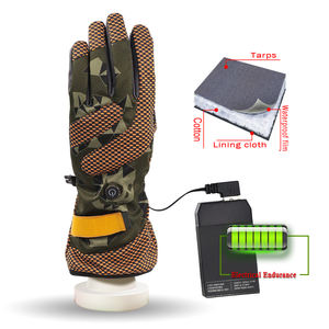 ถุงมือสกีสีป้องกันสีเขียวทหารพร้อมคุณสมบัติอุ่นแบตเตอรี่ส่งออกไปยังอเมริกาเหนือและรัสเซีย - Product Image 1
