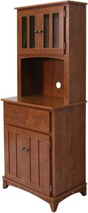 Buffet de cocina clásico con aparador y puertas Gabinete de cocina alto independiente <span class=keywords><strong>Despensa</strong></span> Fácil de organizar Cosas y microondas - Product Image 4