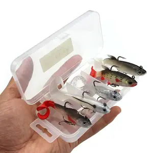 WEIHE-señuelo de pesca Multicolor, cebo suave de plomo, 5 rollos de cola, conjunto de peces de plomo, accesorios de aparejos de pesca