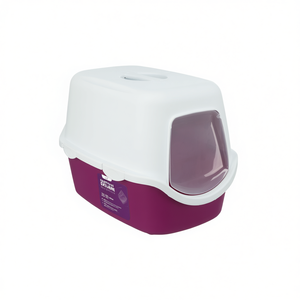 Arenero para Gatos Vico 40x40x56 cm Morado y Blanco con Bandeja Higiénica y Tapa - Product Image 3