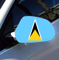 Housse de protection pour rétroviseur de voiture avec drapeau de Sainte-Kitts et Nevis (lot de 2) en tissu extensible avec bords renforcés
