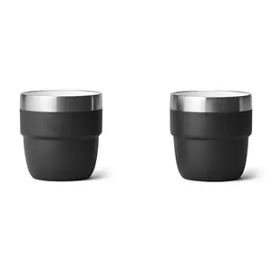 2024 nuovo design 4oz 6oz mini caffè impilabile tazza isolante sottovuoto in acciaio inox rivestimento in ceramica tazza da caffè con manico