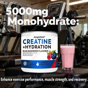 OEM ODM Aegelwell Créatine Monohydrate + Hydratation Saveur Framboise Bleue <span class=keywords><strong>7</strong></span> Vitamines & Minéraux, 5000mg de Créatine par Portion - Product Image 3