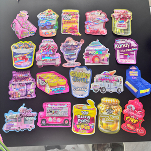 In Stock Custom Holographic Custom Mylar Bags 3.5g Die <strong>Cut</strong> Packing Plastic Bags <strong>Cookie</strong> 1g 2g 3.5g Mylar Bags - Product Image 1