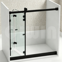 Ensemble complet d'accessoires de salle de bain pour cabine de douche intégrée avec porte coulissante
