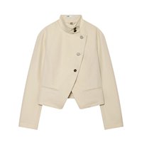 Blazer Femme 2026 Nouvelle Collection – Veste de Costume Chic à Col Montant, Style Décontracté et Rétro, Manches Longues