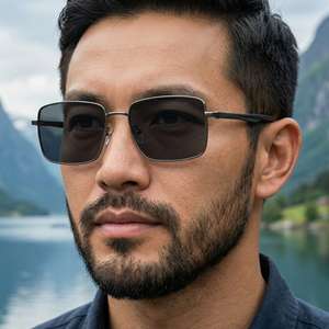 Gafas de sol polarizadas con montura cuadrada Ks-3984 para hombre, protección Uv400, montura de metal y plástico negra, gafas de sol para conducir al aire libre - Product Image 5