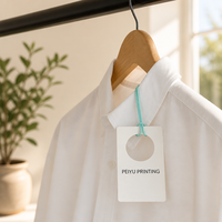 Étiquettes de vêtements en carton découpées circulaires avec code-barres pour étiquettes de vêtements, chaussures et chaussettes, cordon de suspension personnalisable