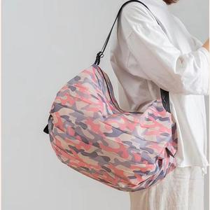 Eco Friendly Drawstring <b>Foldable</b> Grocery Tote <b>Bag</b> Custom Logo Polyester Reusable Shopping <b>Bag</b> With Strap - Product Image 2