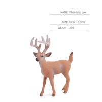 2023 haute qualité forêt dessin animé animaux cerf figurines jouet ensemble pour décorations de noël résine breloques accessoires