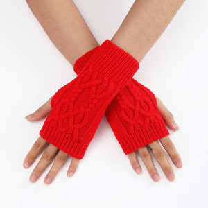 <span class=keywords><strong>Gants</strong></span> sans doigts tricotés d'<span class=keywords><strong>hiver</strong></span> <span class=keywords><strong>pour</strong></span> femmes Long trou de pouce Style Jacquard manchettes en acrylique personnalisation en gros <span class=keywords><strong>pour</strong></span> - Product Image 5