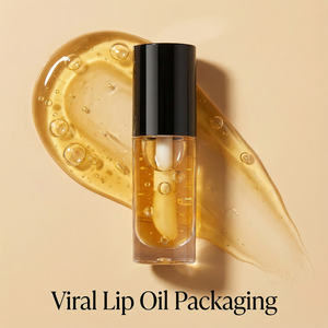 Tube <span class=keywords><strong>de</strong></span> brillant à lèvres rond à étiquette privée, noir, blanc, argent, métallique, plastique, double paroi avec applicateur épais - Product Image 1