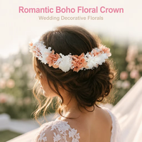 Boîte cadeau couronne florale pour fête de mariage, couronne de fleurs séchées pour mariée, vente en gros, artisanat personnalisé, accessoires capillaires floraux romantiques et éternels pour elle