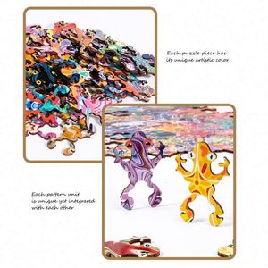 Premium Gift <b>Box</b> Jigsaw Family Activity Cute Flog Shape Eco-Friendly Lamination Wooden <b>Puzzles</b> for Home Decoration - Product Image 4