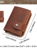 Aiguonimu Dompet Kartu Pop-Up kulit asli mewah Dompet casing Bank Otomatis logam aluminium untuk kartu bisnis penjualan pabrik
