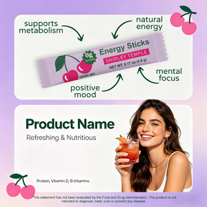 Sobres de Polvo para <span class=keywords><strong>Bebida</strong></span> Energética Sin Azúcar al por Mayor, Mezcla con L-Teanina y Vitamina B, Sobres de Polvo para Energía Natural en Movimiento - Product Image 3