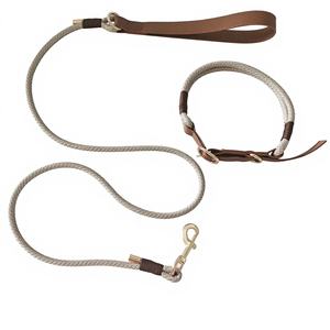 Conjunto de <span class=keywords><strong>Collar</strong></span> y Correa de Cuero Resistente para Perros y Gatos, Ajustable con Hebilla Metálica - Product Image 1