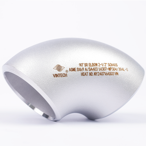 ข้อต่อท่อสแตนเลส ASME B16 9 A SA403 ข้อศอกโค้งงอ 90 องศา แบบไร้รอยต่อ เชื่อมแบบไร้รอยต่อ รูปทรงโค้งมน ตามมาตรฐาน - Product Image 1