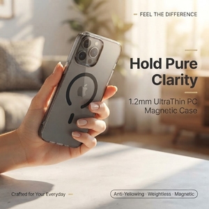 Funda Protectora Magnética Transparente Ultrafina de TPU+PC de 1.2mm para 18 Pro Max, Carga Inalámbrica, Precio de Fábrica - Product Image 3