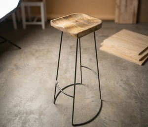 Tabouret de bar haut de gamme en bois massif très demandé, design portable pour l'extérieur, les parcs, les cafés et les bars, chaises de jardin - Product Image 1