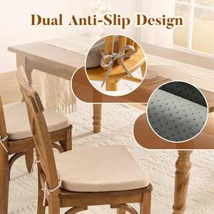 Yemek Sandalyeleri için Sandalye Minderleri 2 inç Kalınlığında Hafızalı Köpük Sandalye Minderleri Kaymaz Tabanlı D Şekilli Mutfak Oturma Minderleri - Product Image 4