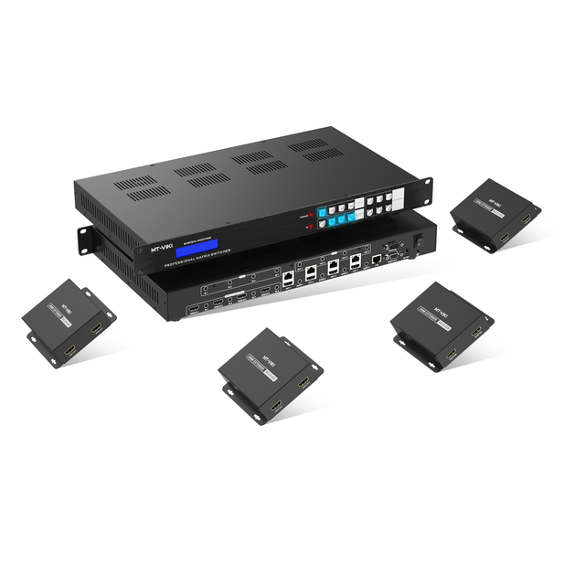 MT-VIKI 4K 60hz 4X4 4X8 HDMI matrix Over Ethernet + 4 HDBaseT Receivers, Available for 4x4 16x16 32x32 36x36 72x72