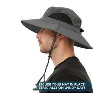 Wholesale Summer 2024 Waterproof Bucket <b>Hat</b> Beach <b>Hat</b> <b>Sun</b> Protective Fishing Boonie <b>Hat</b> for <b>Men</b> - Product Image 3