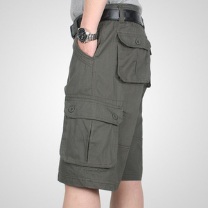Pantalones Cortos Bermuda para Hombre, con Múltiples Bolsillos, de Algodón, hasta la Rodilla, Cintura Media, Estilo Casual, Tejido, Tallas Grandes - Product Image 3
